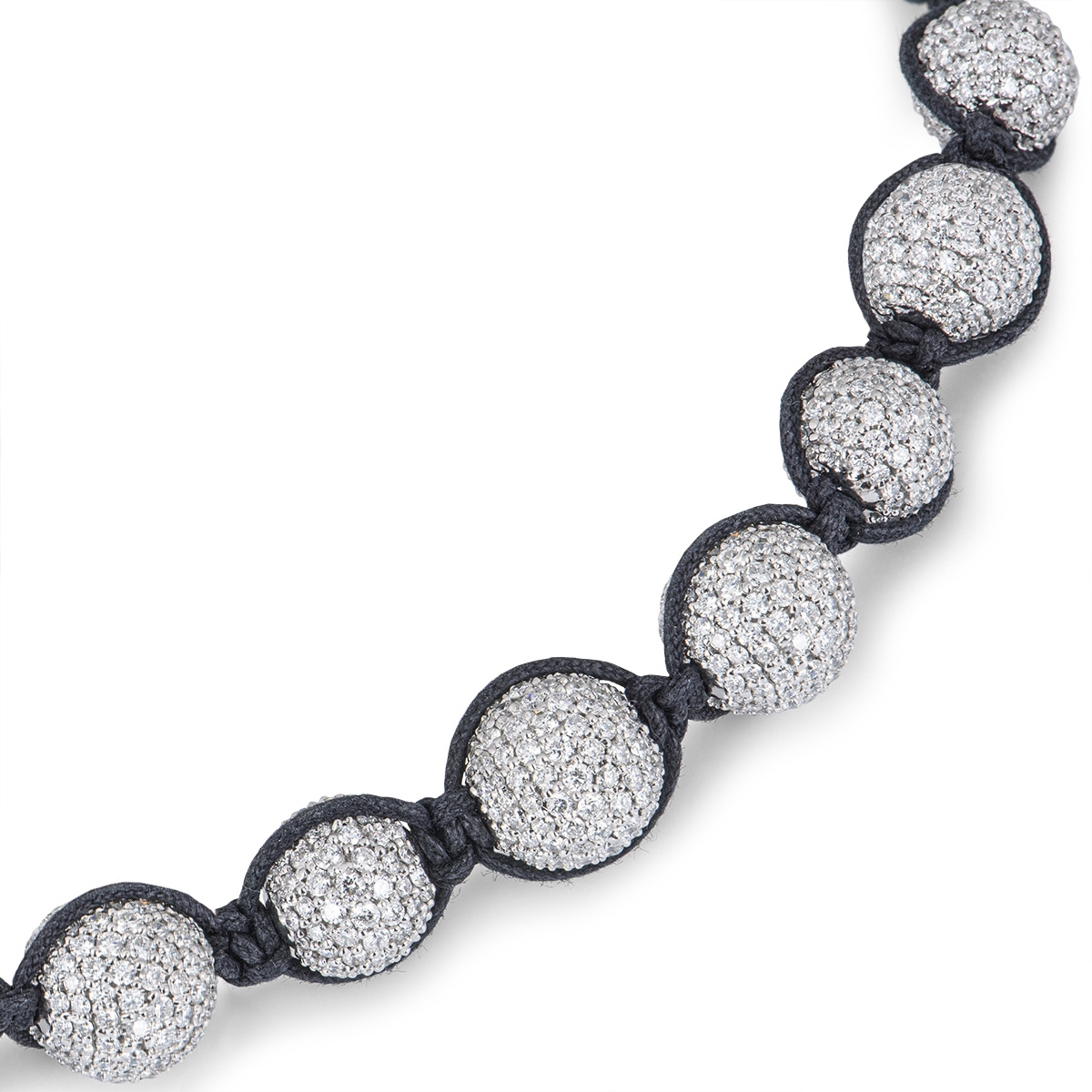 White Gold Diamond Set Bead Bracelet 17.56ct
